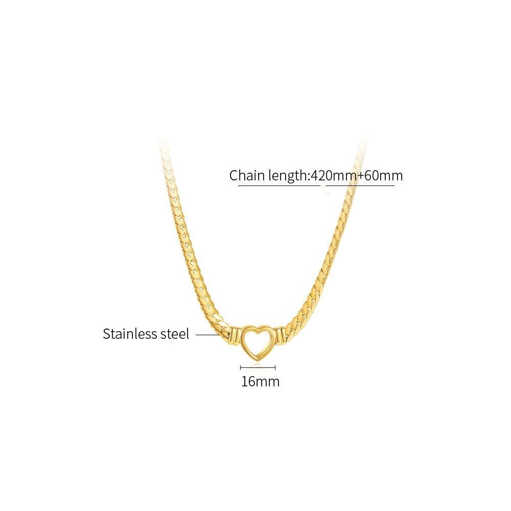 Vòng cổ Thép Không Gỉ Mạ Vàng Mặt Hình Trái Tim Thời Trang Cho Nữ