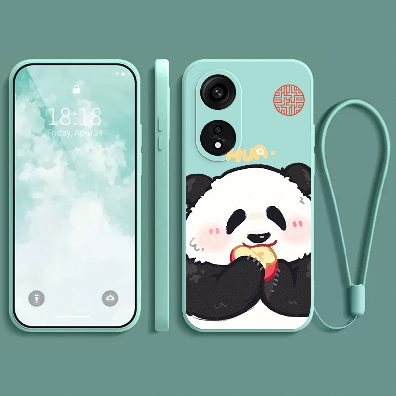 Ốp lưng oppo RENO 8T 5G Ốp điện thoại dẻo Gấu trúc mắn