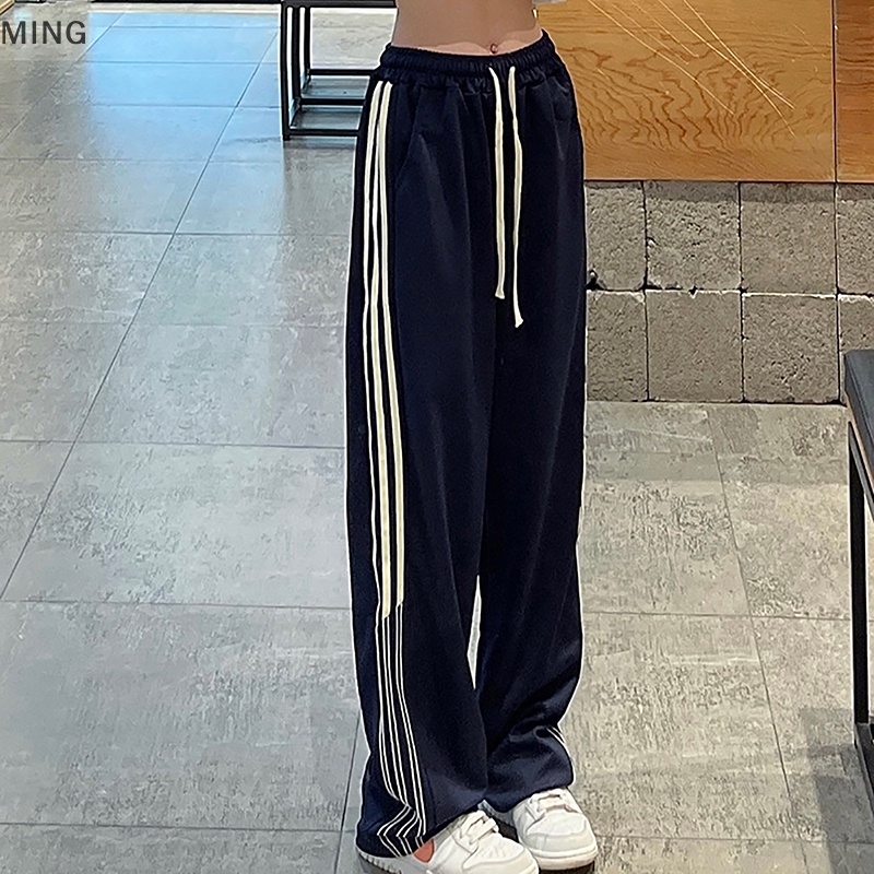 Quần Dài Thể Thao Kẻ Sọc Phong Cách Mỹ Năng Động Cho Nữ