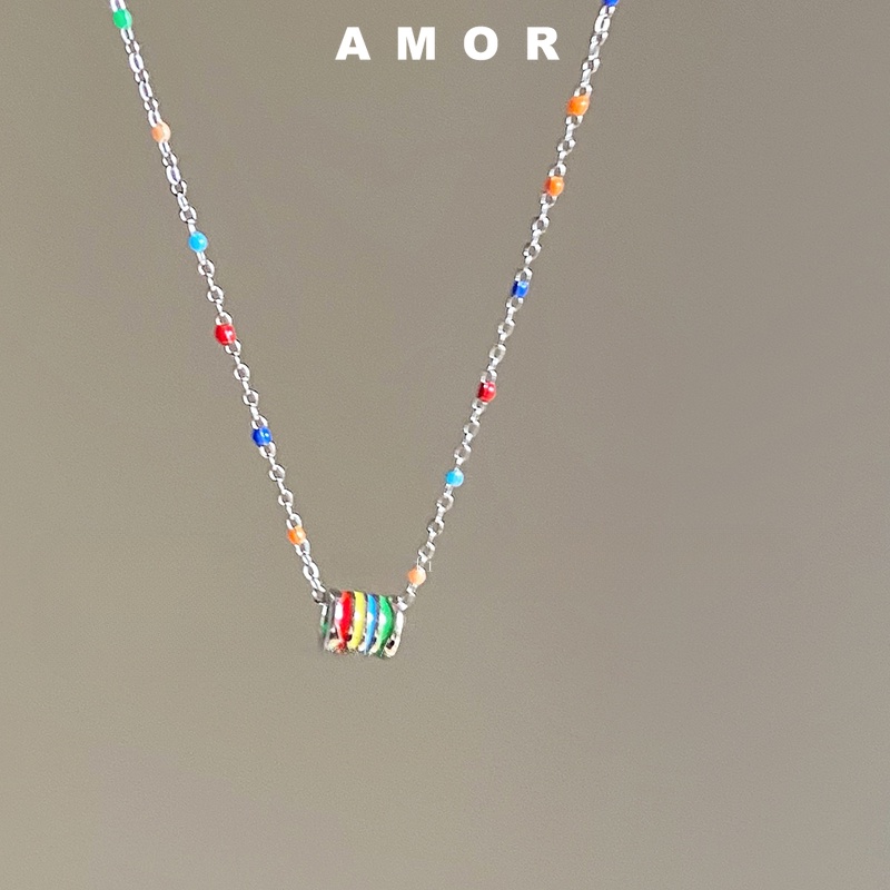 Vòng cổ Choker Mặt Hoa Nhỏ Màu Sắc Cầu Vồng