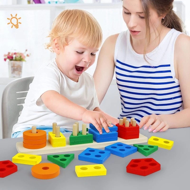 Bộ Đồ Chơi Lắp Ráp Hình Học 3D Bằng Nhựa Phát Triển Trí Tuệ Cho Bé / 1 Bộ Đồ Chơi