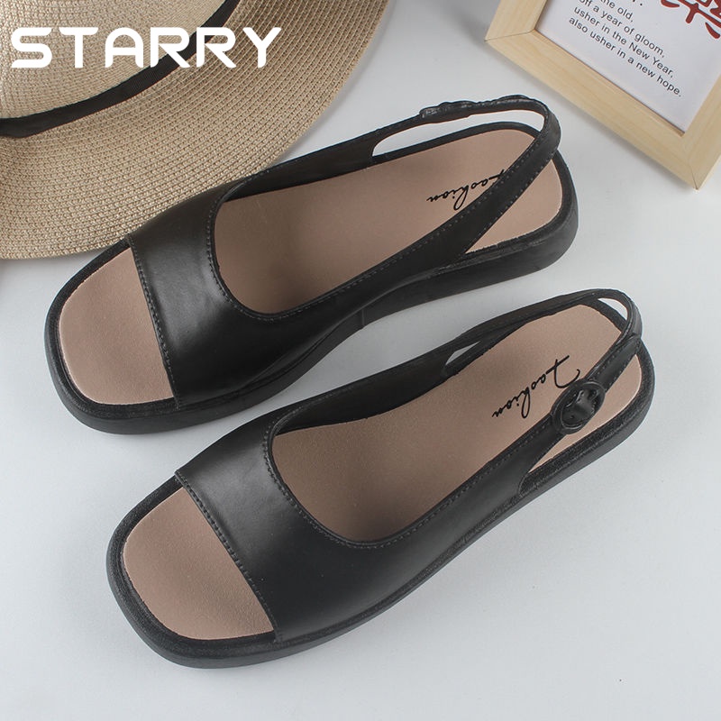 STARRY sandal nữ dép quai hậu nữ dép nữ đế cao dép bánh mì 2023NEW 060515