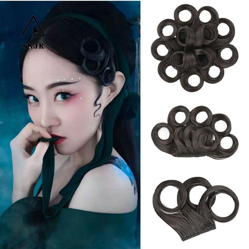 Tóc Mái Giả Xoăn Màu Nâu Đen Tự Nhiên Dành Cho Nữ