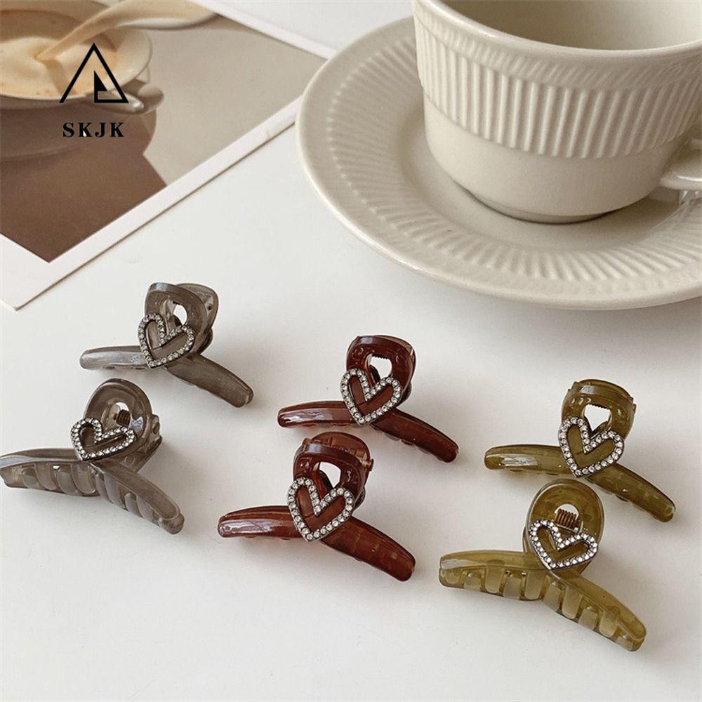 Kẹp Tóc Hình Cá Mập Đính Đá Trái Tim Thời Trang Cho Nữ|Kẹp Tóc Phong Cách Hàn Quốc Xinh Xắn Cho Nữ