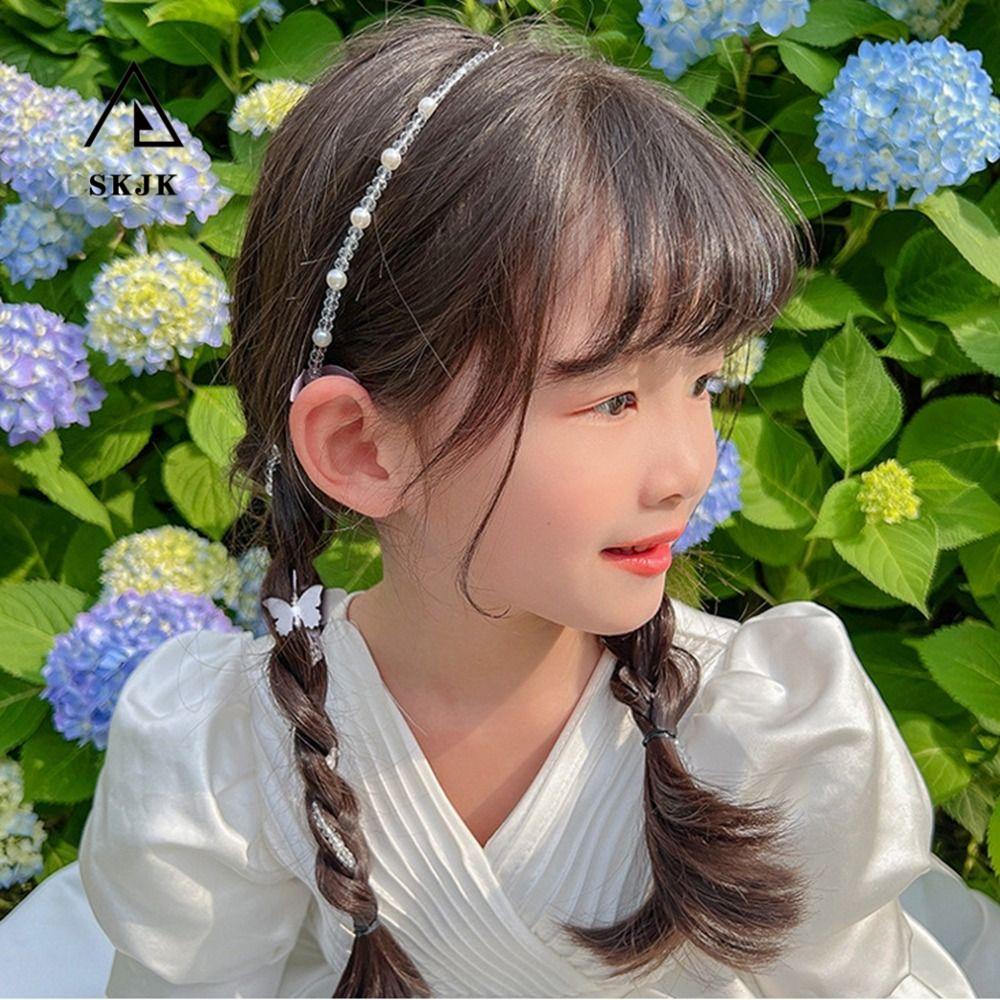 Dây Cột Tóc Hình Bướm Đính Hạt Xinh Xắn Cho Nữ|Kẹp Tóc Dạng Dệt Phong Cách Thời Trang Chất Lượng Cao