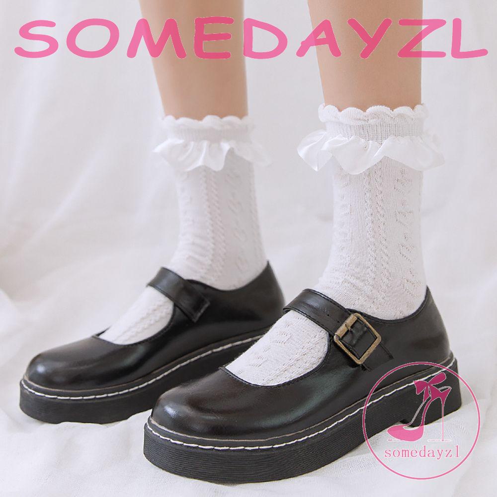 Vớ Cotton Cổ Thấp Phối Lưới Màu Sắc Ngọt Ngào Thời Trang Cho Nữ