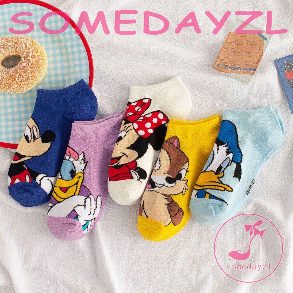 Vớ Cổ Ngắn Thoáng Khí Thoải Mái Họa Tiết Chuột Mickey Hoạt Hình Cho Nữ