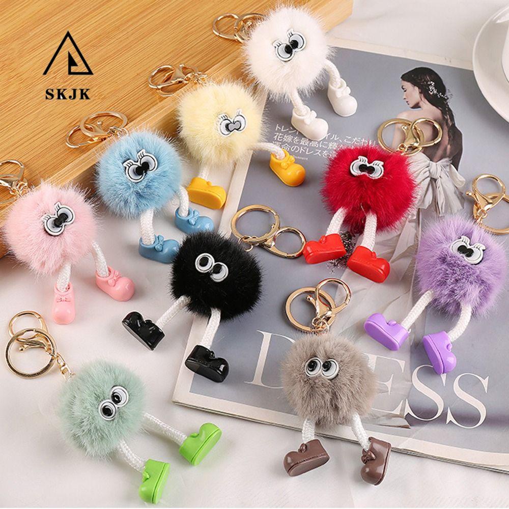 Móc Chìa Khóa Hình Hoạt Hình Phối Banh Lông Độc Đáo Giá Đỡ