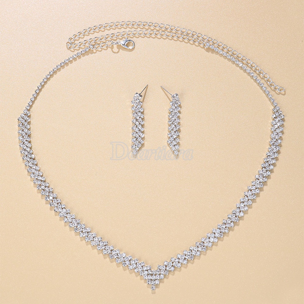 Vòng cổ Đính Đá Kim Cương Nhân Tạo Phong Cách Tối Giản Thời Trang