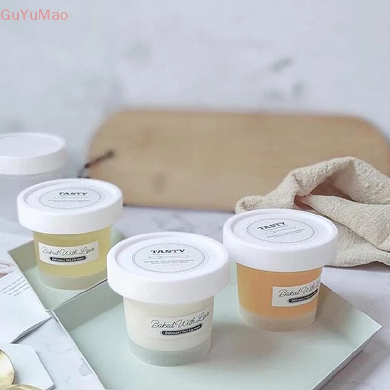 Set 5 Cốc Nhựa Mini 100ml Làm Món Tráng Miệng Kèm Muỗng