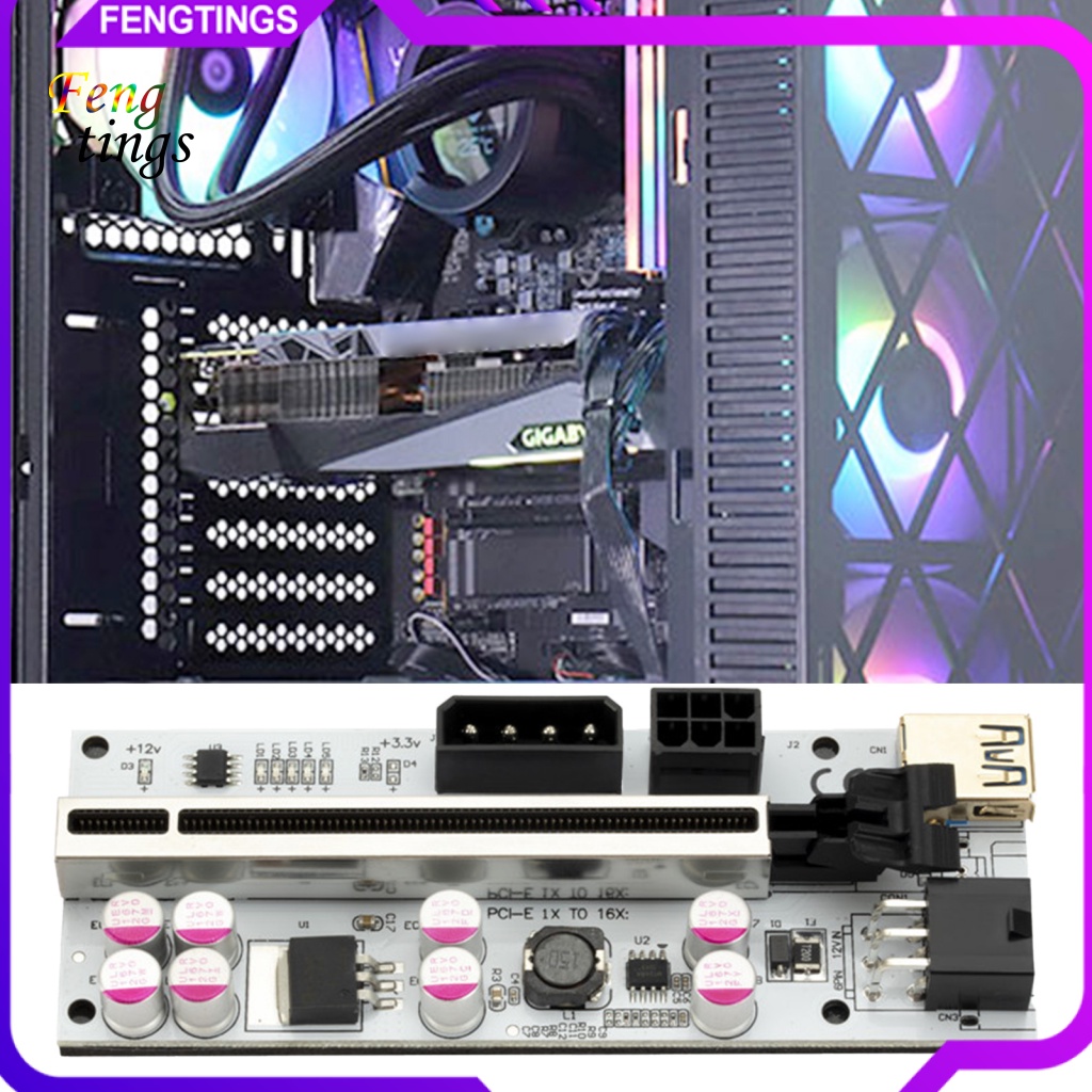 Card Mở Rộng PCI-E VER010-X Tốc Độ Cao 3 Cổng USB 3.0 SATA 6Pin 4Pin Cho Mining