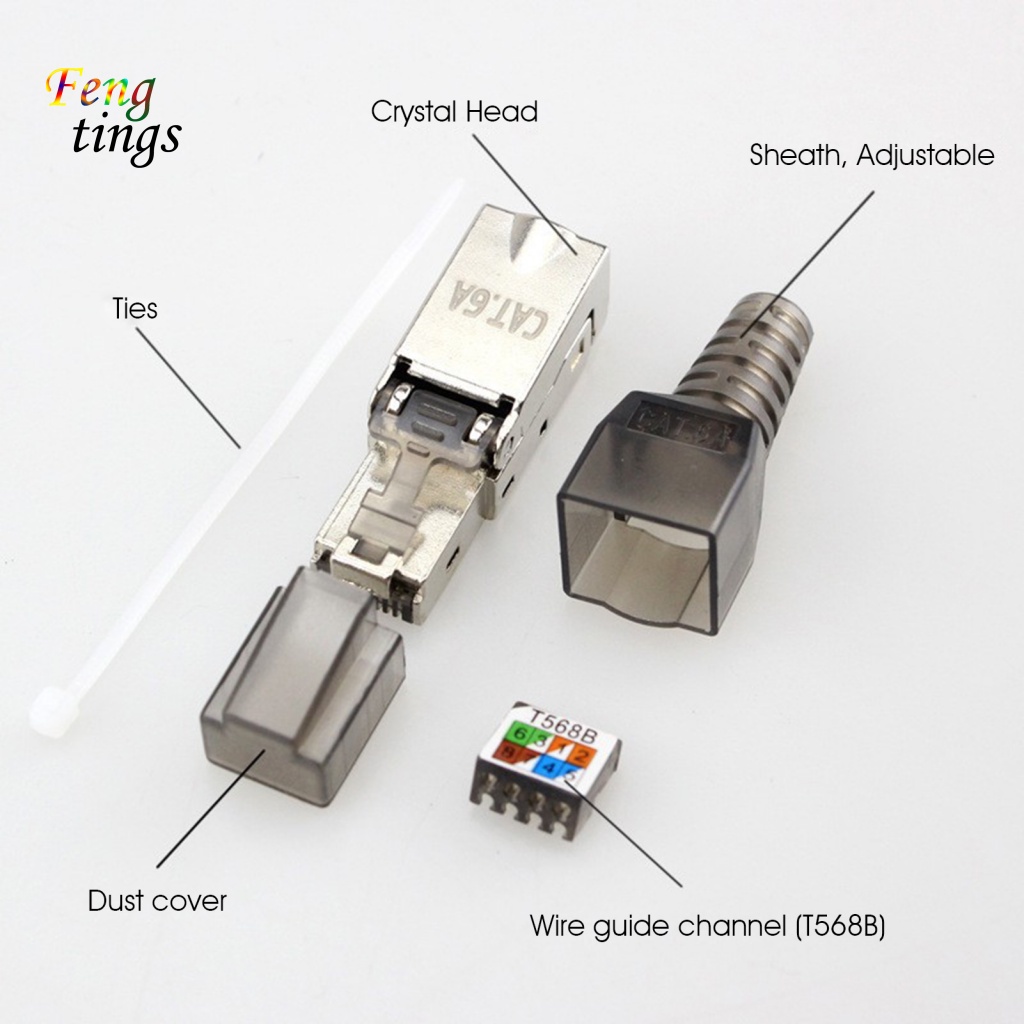 1 Set Dây Cáp Mô Đun Mạng 6A / 7 / 8 Gigabit RJ45 Tốc Độ Cao