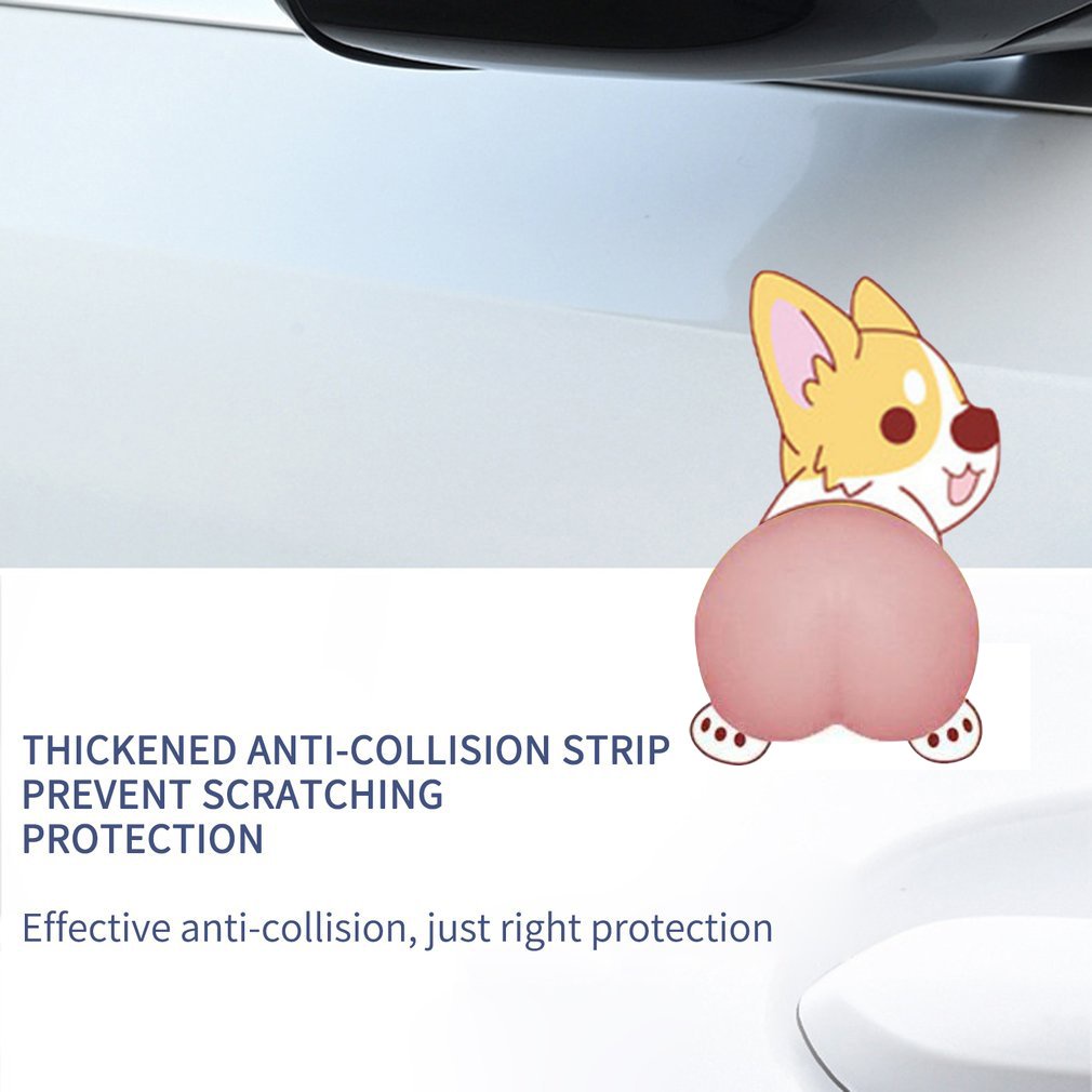 2Pcs Car Door Anti-Collision Rubber Strips Body Anti-Scratch And Rubbing Protection Stickers Rearview Mirror [Q/8]