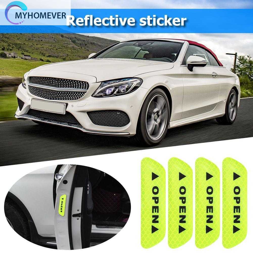 Bộ 4 Miếng Dán Phản Quang Trang Trí Cửa Xe Hơi Tiện Dụng