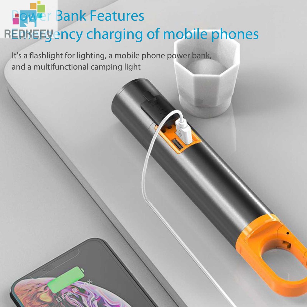 Móc Khóa Đèn Pin Mini USB Type-C 3 Chế Độ Tiện Dụng