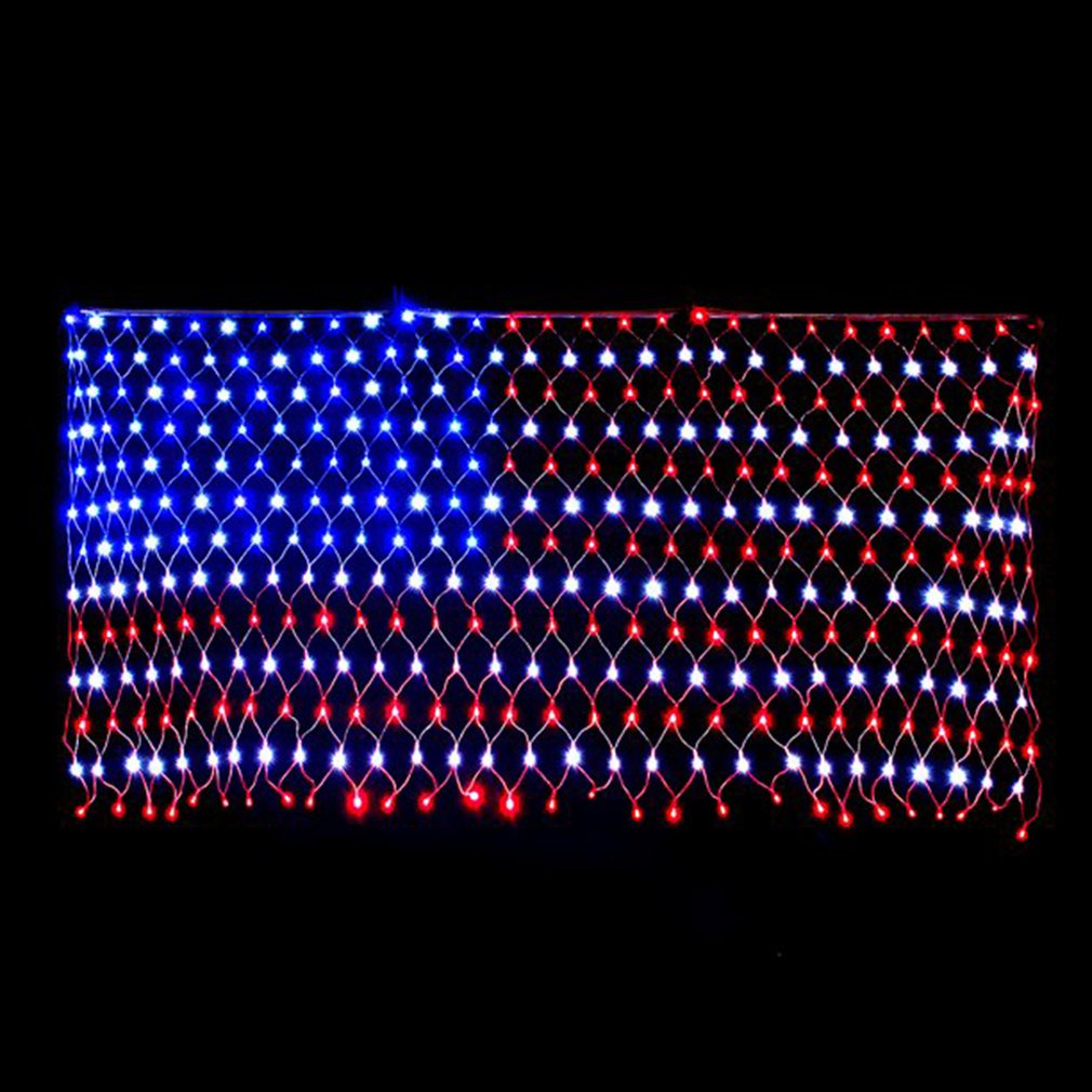 =Christmas=American Flag Lights With Super Bright LED Flag Net Light Patriotic Decor