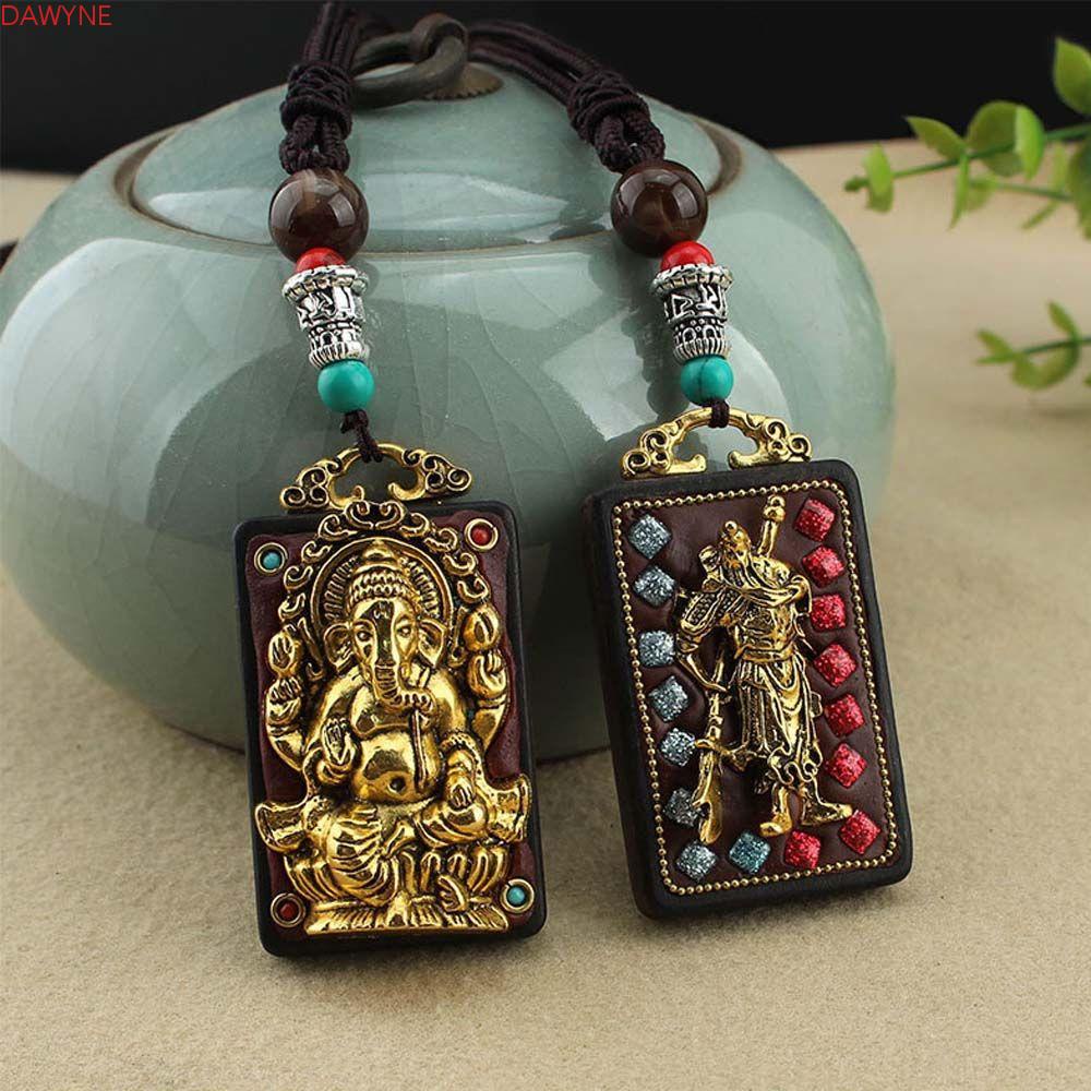 Dây Chuyền Mặt Hình Tượng Phật Thang Bằng Gỗ Mun Phong Cách Nepal Thời Trang Cho Nữ