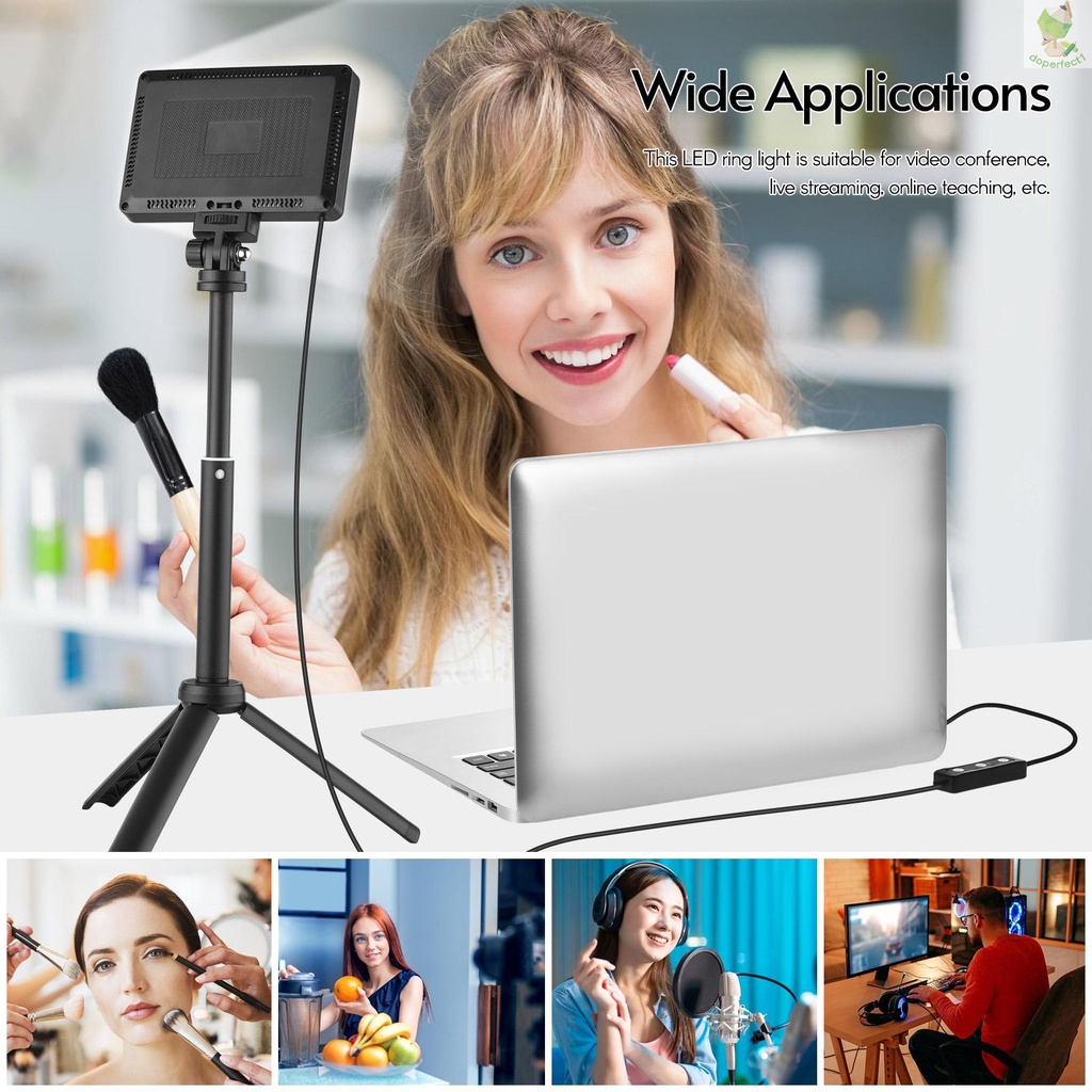 Andoer USB Video Conference Lighting Kit with 3 * LED Video Lights 5600K Dimmable + 3 * Desktop Tripods + 3 * 180° Rotat   Came-6.5