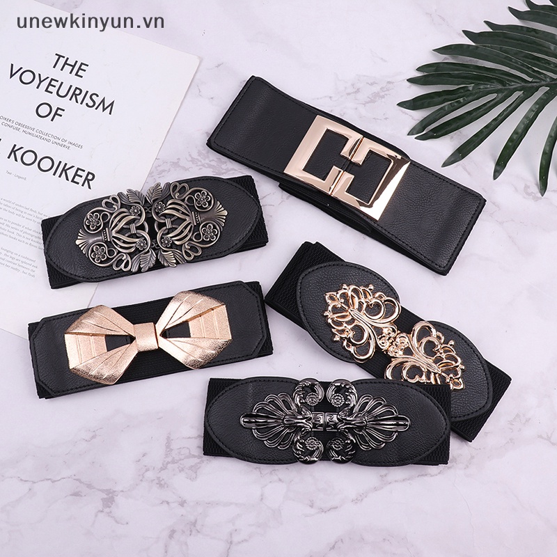 Thắt Lưng Bản Rộng Co Giãn Phong Cách Vintage Thời Trang Cho Nữ