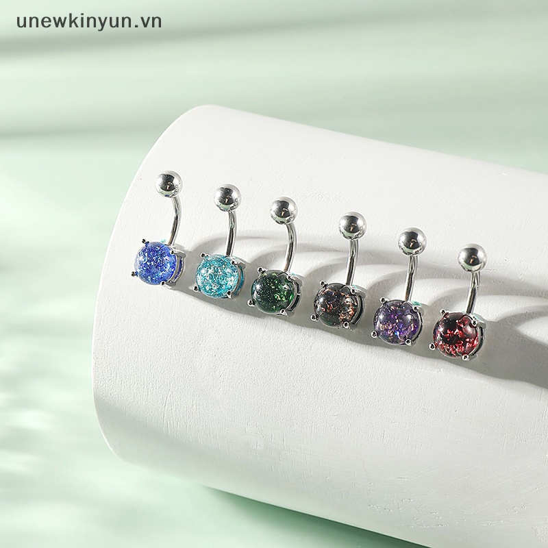 Khuyên Rốn Thép Không Gỉ Đính Đá Quyến Rũ