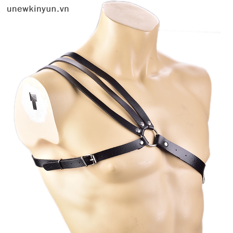 Đai Ngực Giả Da Đính Đinh Tán Có Thể Điều Chỉnh Cho Nam