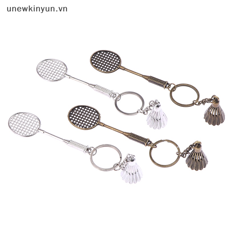 Móc Khóa Kim Loại Hình Vợt Cầu Lông Mini Dễ Thương