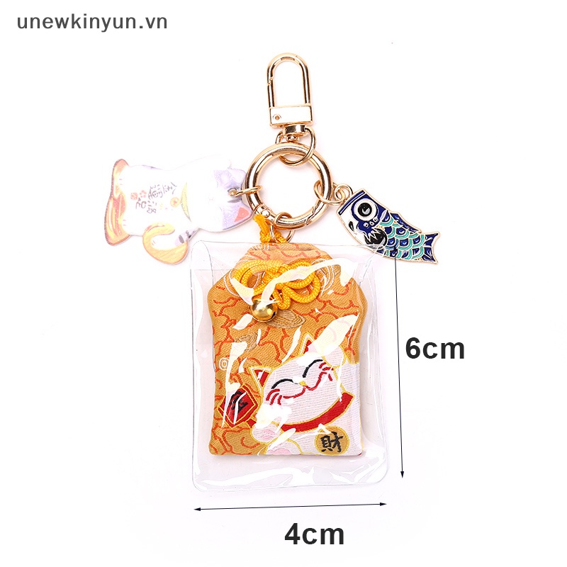 1 Móc Khóa May Mắn Omamori Maneki Neko Dispel Misfortune