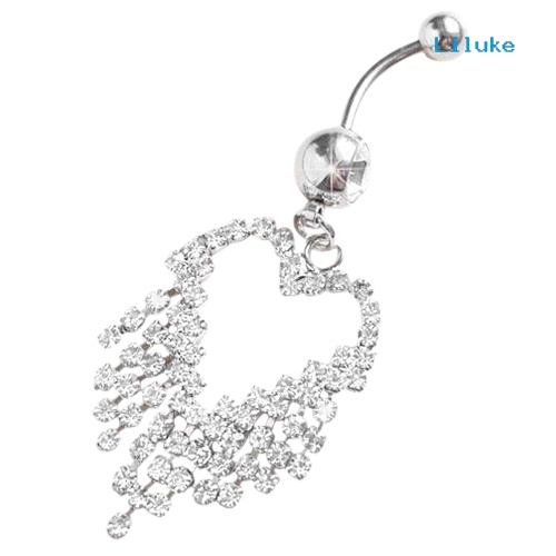 Khuyên RốN HìNh Tim Tua Rua BằNg ThéP Y Tế 14G