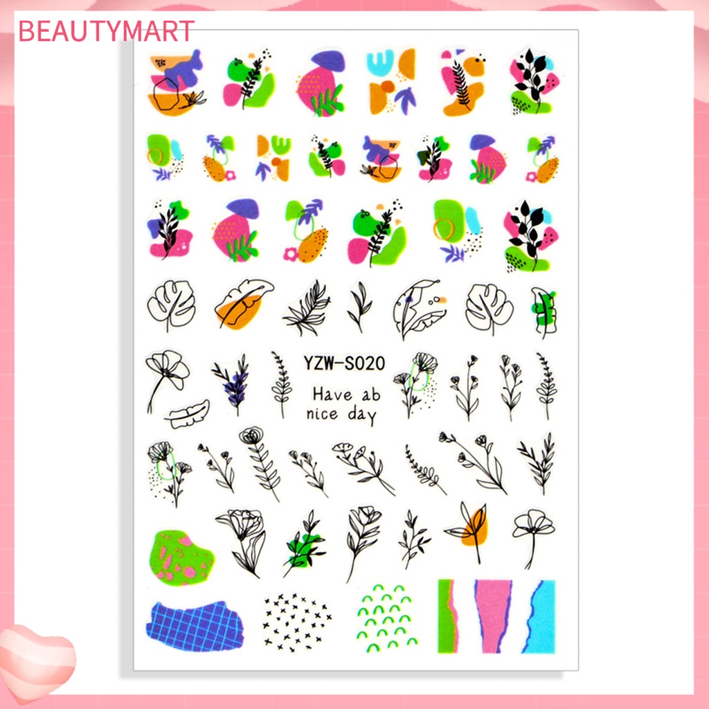 Miếng Dán Trang Trí Móng Tay Nghệ Thuật Họa Tiết Hình Học Độc Đáo