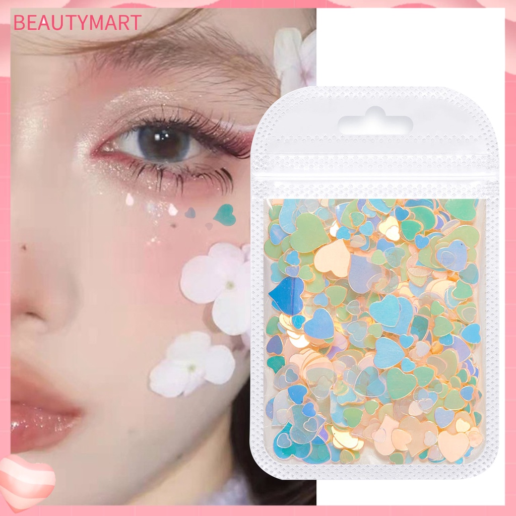 1 Túi Kim Tuyến Hình Trái Tim / Hoa Mận Chống Nước Màu Sắc Tươi Sáng Trang Trí Móng Tay Nghệ Thuật DIY