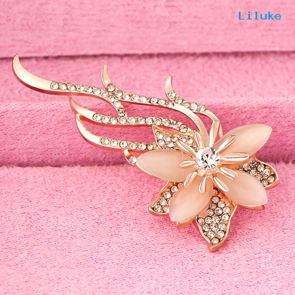 Trâm Cài Áo Hình Bông Hoa Đính Đá Thời Trang Dành Cho Nữ