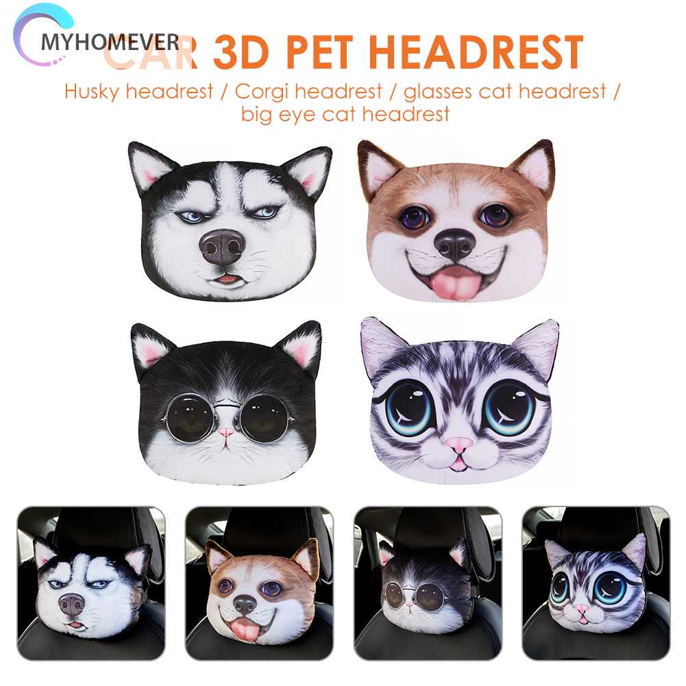 Gối Tựa Đầu Hình Hoạt Hình 3D Cho Xe Hơi