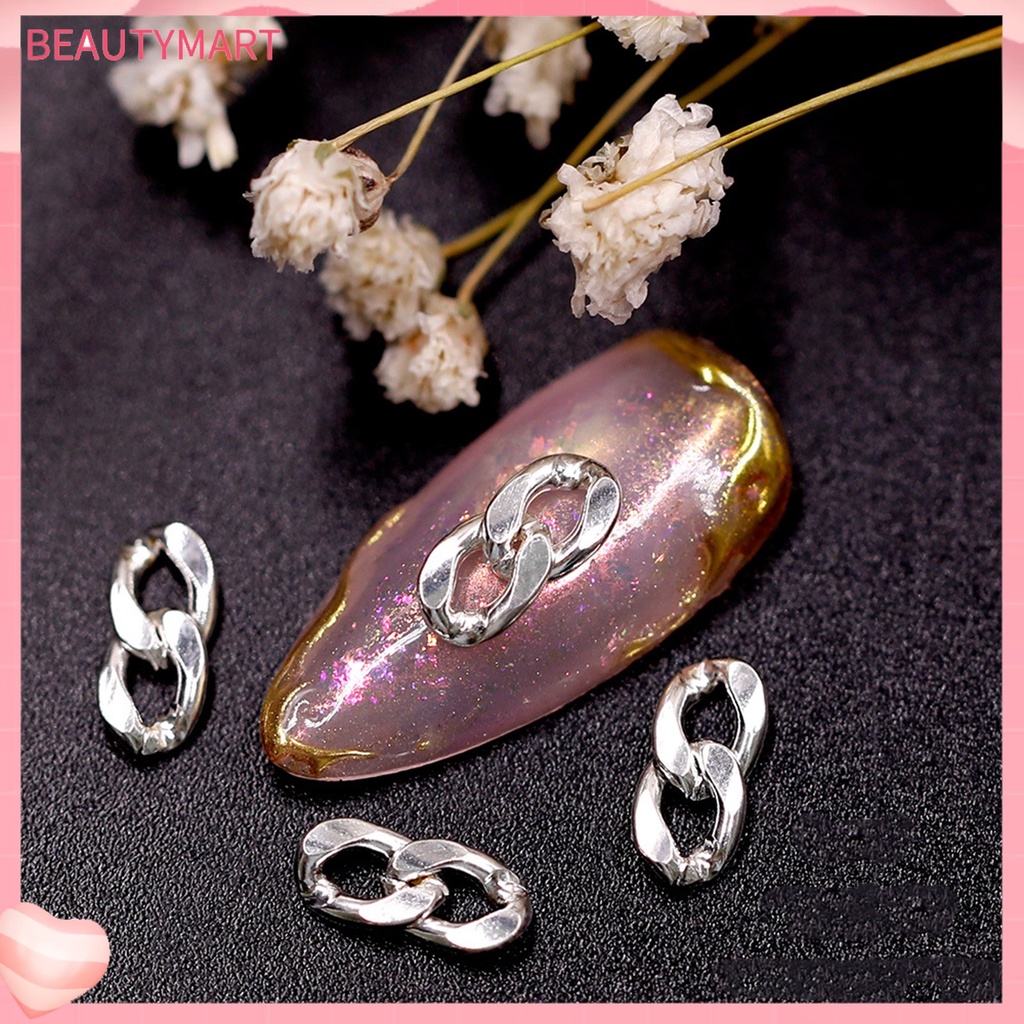 Set 10 Phụ Kiện Trang Trí Móng Tay 3D Bằng Kim Loại Chống Rỉ Màu Sắc Sống Động