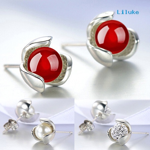 Đôi Khuyên Tai Mạ BạC 925 ĐíNh Kim Cương Giả LấP LáNh ThờI Trang Cho Nữ