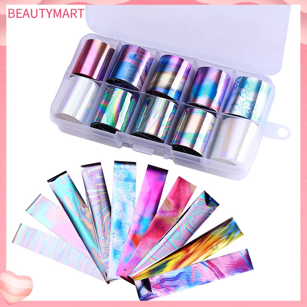 Set 10 Cuộn Giấy Foil Dán Móng Nghệ Thuật DIY