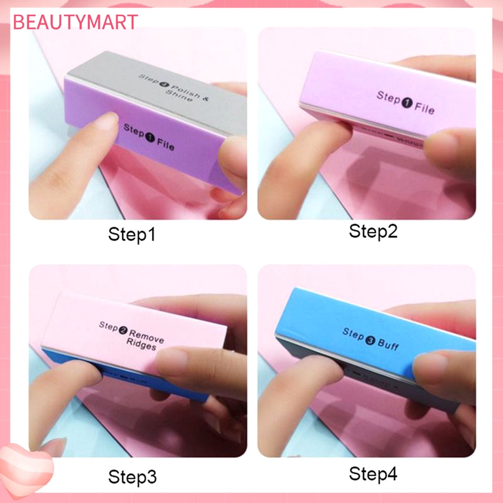 Dụng Cụ Dũa Móng Tay Bốn Mặt Hình Chữ Nhật Bằng Bọt Biển Tiện Dụng