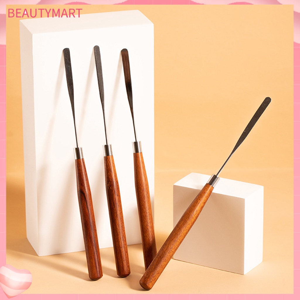 Thanh Khuấy Keo Dán Móng Tay Bằng Thép Không Gỉ Tay Cầm Bằng Gỗ Chống Rỉ Dễ Vệ Sinh Tái Sử Dụng Nhiều Màu Sắc