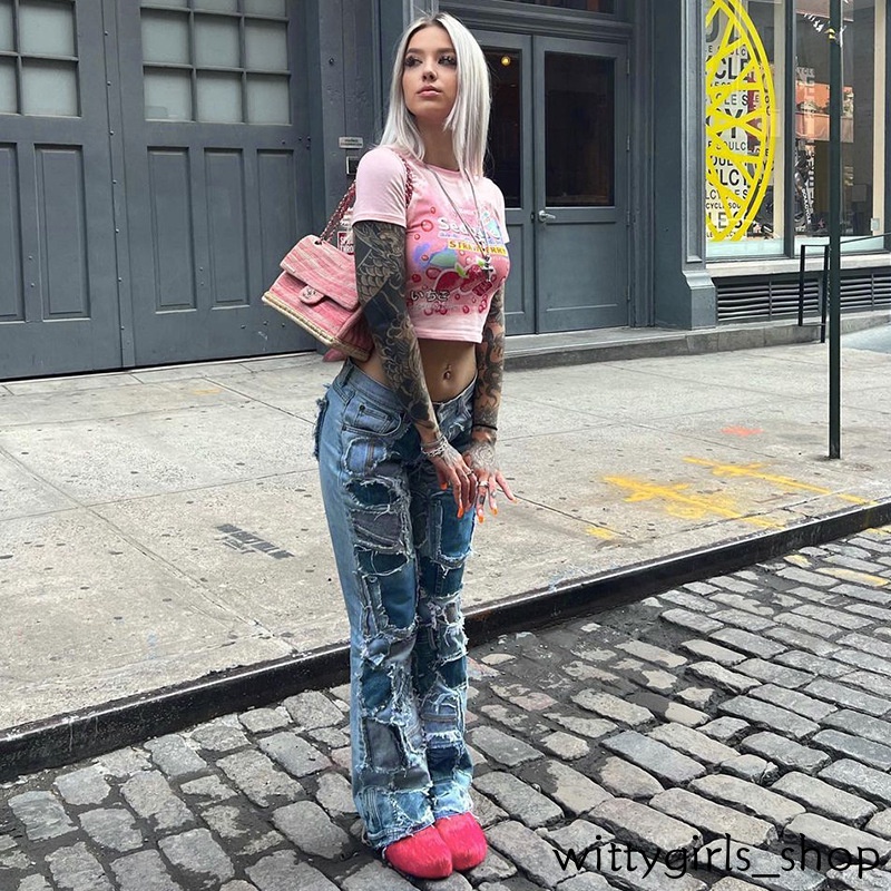 Cửa Hàng Wittygirls_Bộ Hàng |Áo Thun Ngắn Tay Cổ Tròn In Họa Tiết Thời Trang Mùa Hè Cho Nữ