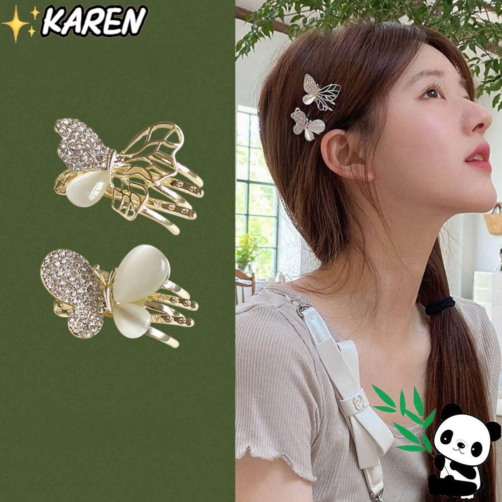 Set 4 Kẹp Tóc Hình Bướm Mắt Mèo Thời Trang