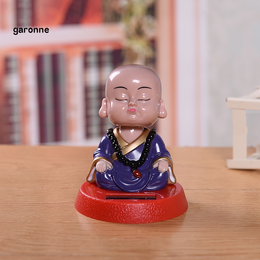 Tượng Chú Tiểu Hoạt Hình Sử Dụng Năng Lượng Mặt Trời Trang Trí Nội Thất Xe Hơi