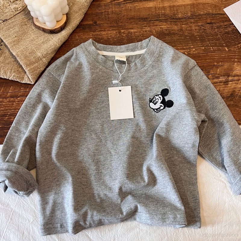 Áo Sweater Dài Tay Thêu Họa Tiết Hoạt Hình Phong Cách Phương Tây Cho Bé Trai Và Gái