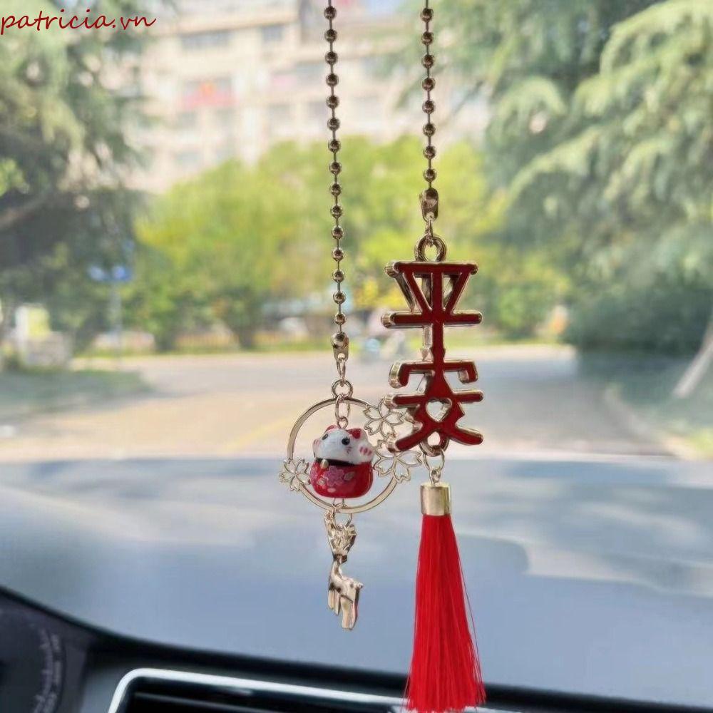 Phụ Kiện Treo Trang Trí Xe Hơi Hình Mèo May Mắn Bằng Gốm Sứ Chất Lượng Cao