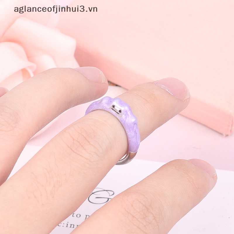 ~ Afhvn ~ Nhẫn Hở Hình Quái Vật Nhỏ Phong Cách Hàn Quốc Có Thể Điều Chỉnh Quà Tặng Cho Thanh Thiếu Niên