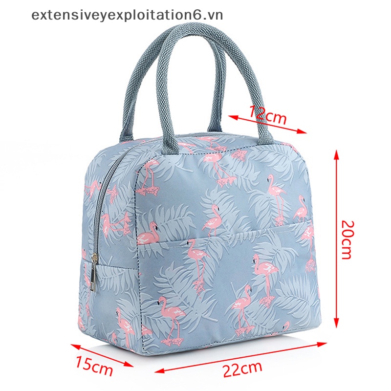 Túi Vải Canvas Giữ Nhiệt Đựng Cơm Trưa Họa Tiết Xinh Xắn