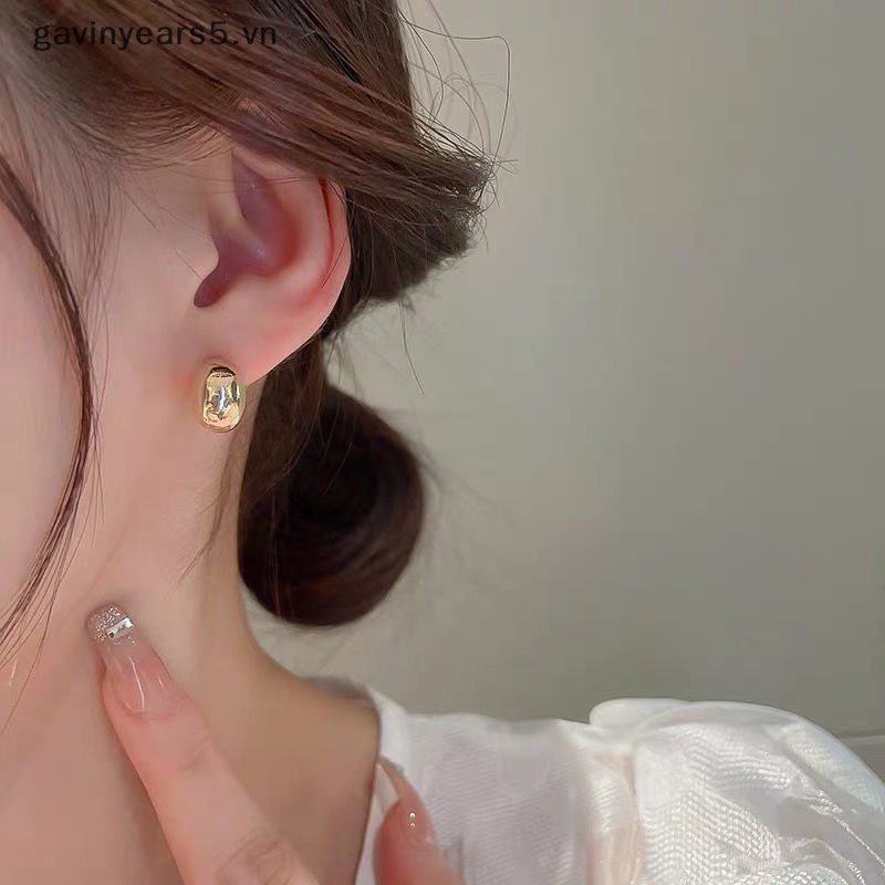 1 Đôi Bông Tai Hợp Kim Hình Hạt Đậu Màu Vàng Phong Cách Hàn Quốc Thời Trang Cho Nữ