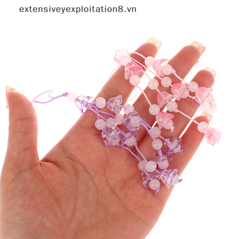 Dây Đeo Túi Xách / Chìa Khóa / Điện Thoại Handmade Chống Thất Lạc Họa Tiết Hoa Và Râu Dễ Thương