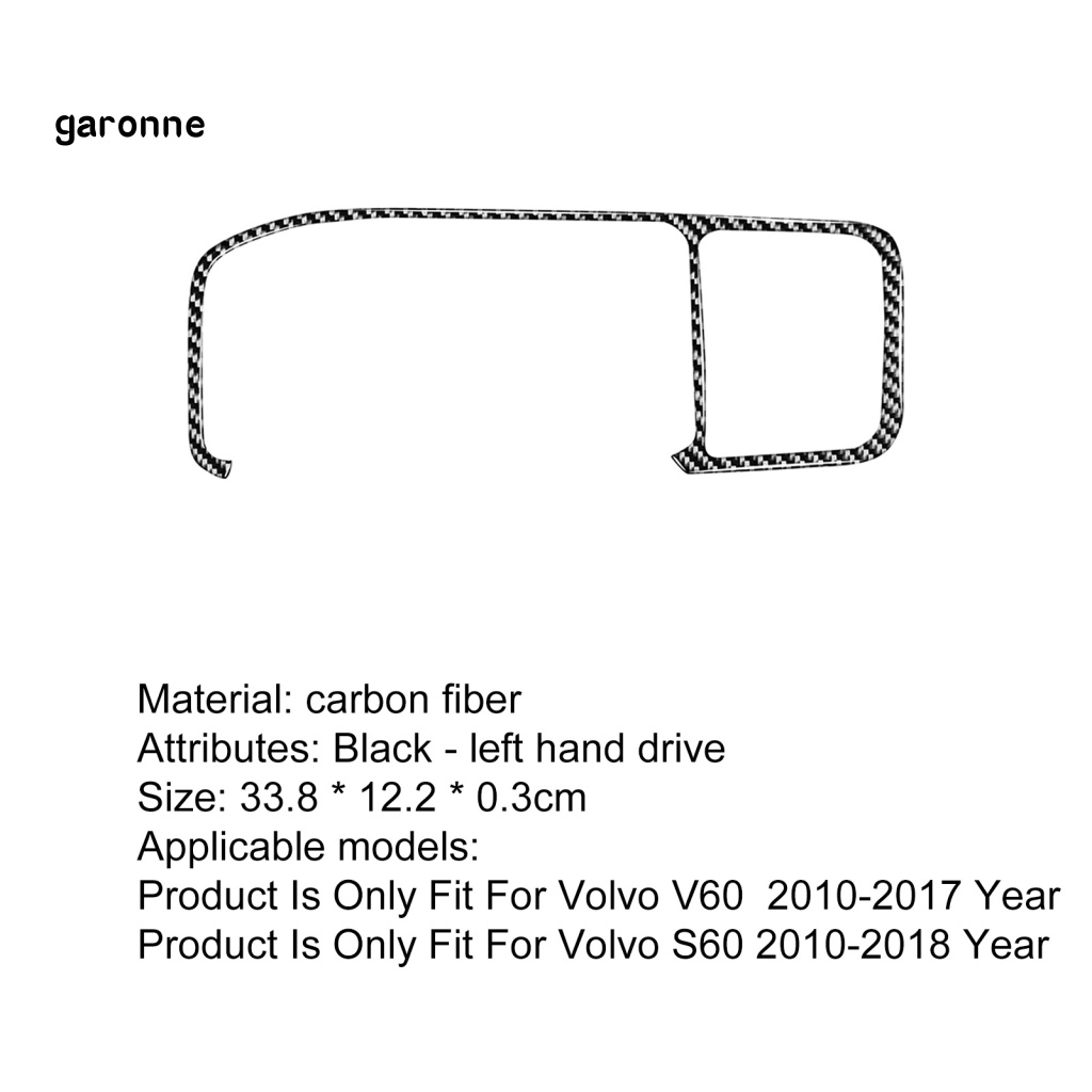 Khung Dán Trang Trí Bảng Điều Hướng Xe Hơi Tự Dính Họa Tiết Sợi Carbon Cho Volvo S60 V60 2010-2018