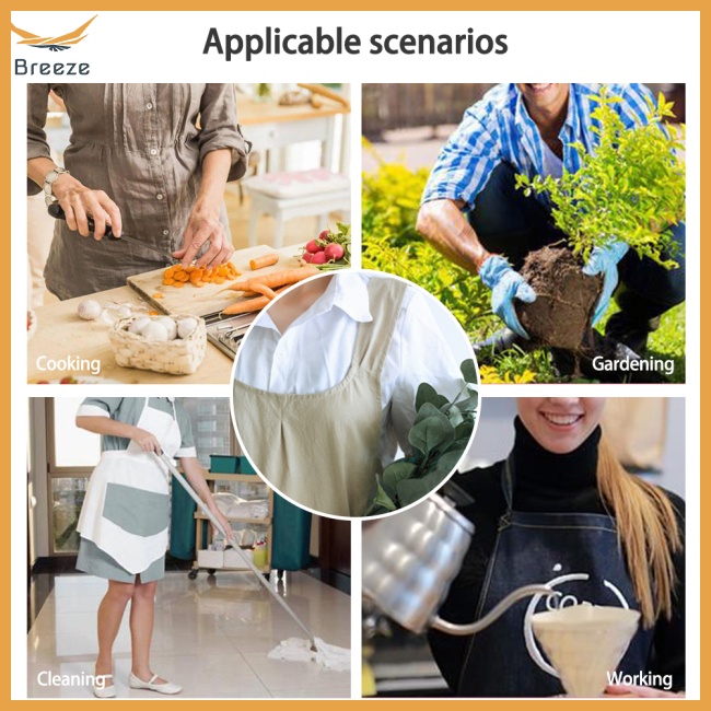 Set 2 Tạp Dề Có 2 Túi Và Dây Đeo Chéo Lưng Dùng Nấu Ăn / Làm Vườn