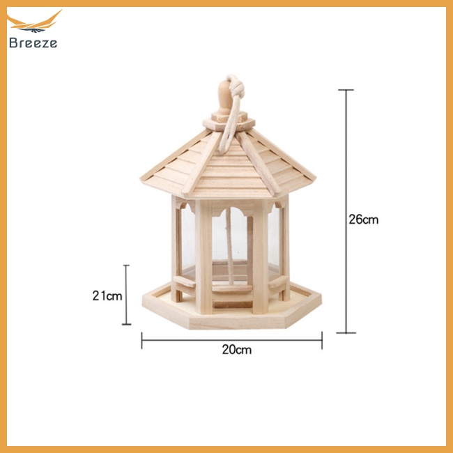 Nhà Chim Hình Lục Giác Bằng Gỗ Dùng Trang Trí Sân Vườn