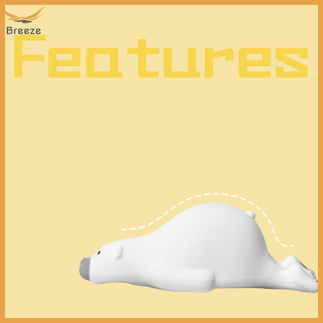 Đèn Ngủ Để Bàn 3 Cấp Độ Bằng Silicon Hình Gấu Dễ Thương Trang Trí Phòng Ngủ Cho Bé